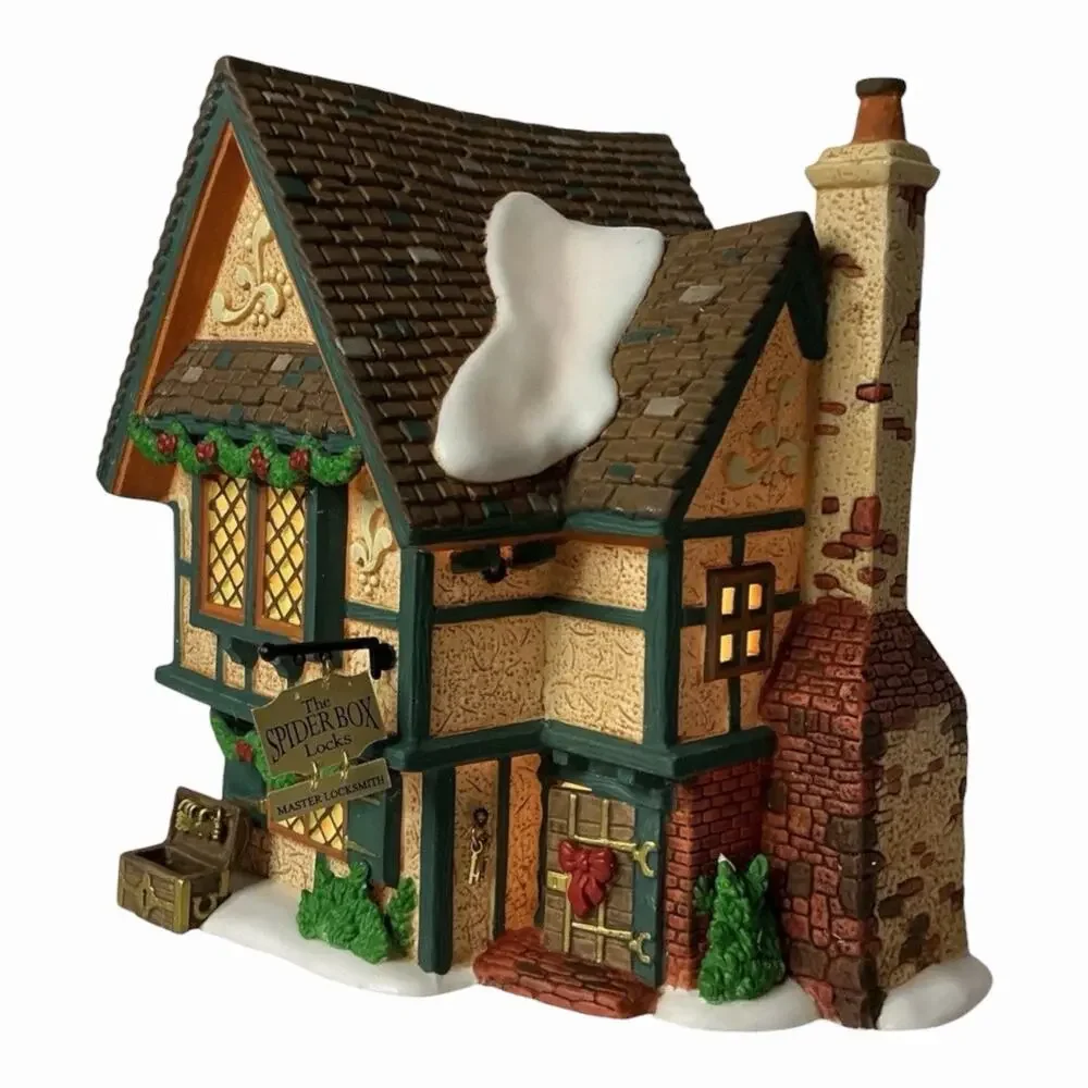 Vintage 1999 Dept 56 Dickens Village The Spider Box Locks #58448 Locksmith EUC